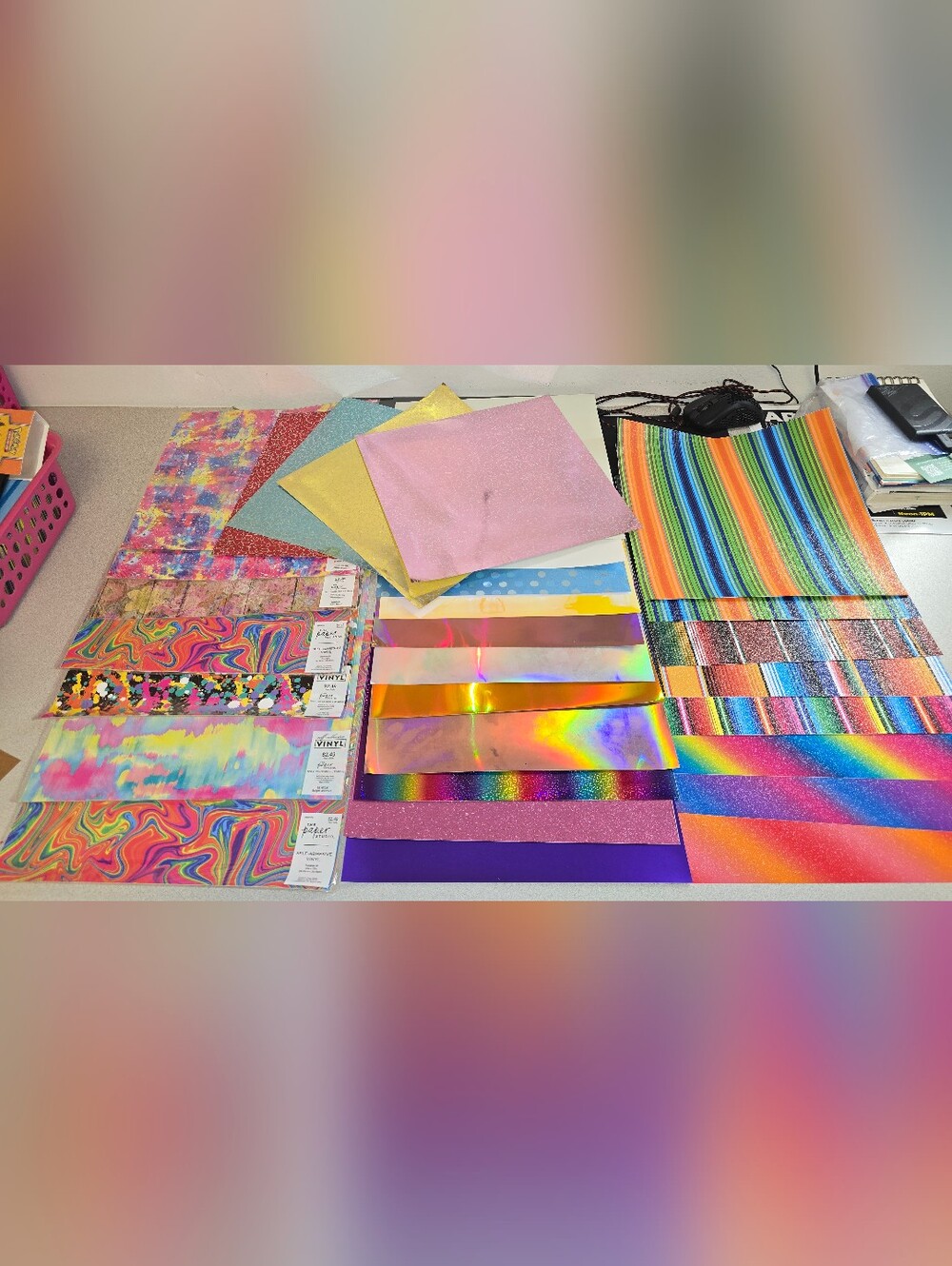 30 New 12x12 Craft Vinyl & Scrapbook Paper Sheets Cricut Silhouette Lot